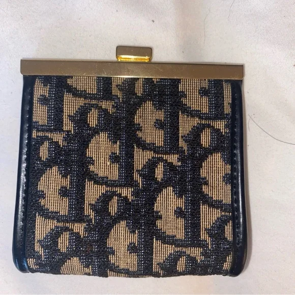 Dior Monogram Navy  and Tan Coin Purse - Picture 2 of 5